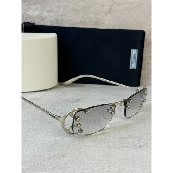 NEW Prada PR C57S Sunglasses in Silver Grey $815 main image 6